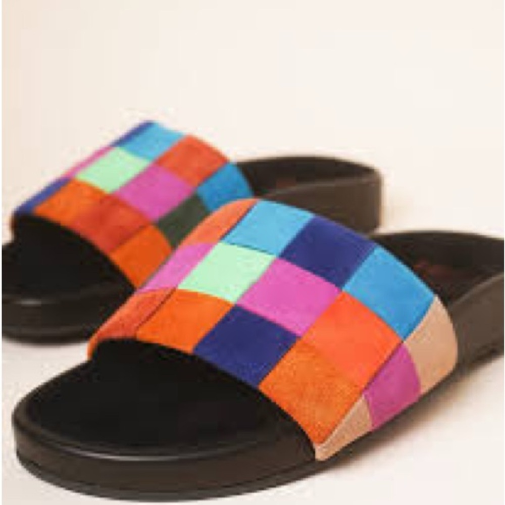 Charlotte Stone Jacquie Multicolor Woven Patchwork Suede Sandals - Picture 5 of 12